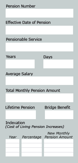 (Image description is provided below) This picture is part of the electronic booklet that you can use to write down personal pension information.