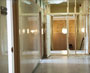 Enlarged image of the hallway in the West Memorial Building leading to unfinished construction/deconstruction work.