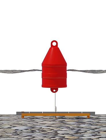 Option 3, red marker buoys designed by PSPC March 1, 2021. Prepared by Hemmera, May 12, 2021.
