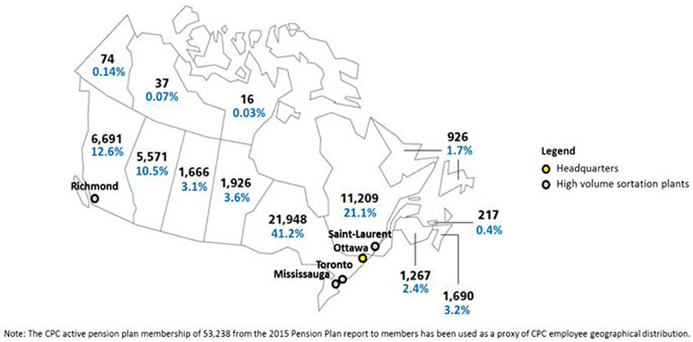 Canada Post Zone Chart