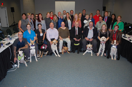 The CGSB Committee on Service Dogs is pictured here from a 2015 meeting. The most recent, sixth committee meeting was held from September 20 to 22, 2017 in Gatineau, Quebec.