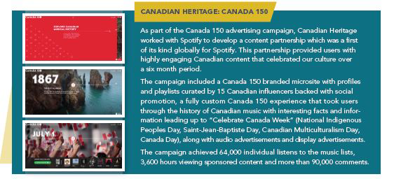 Image of Canadian Heritage campaign: Canada 150, description below